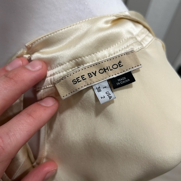 See By Chloe Champaign White Silk Dress 38 / 2 - Picture 13 of 13